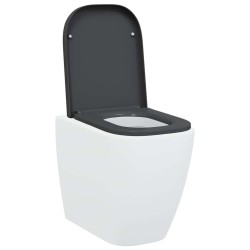 Siège de toilettes à libération rapide avec système de fermeture douce en duroplast anthracite 