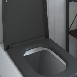 Siège de toilettes à libération rapide avec système de fermeture douce en duroplast anthracite 