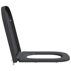Siège de toilettes à libération rapide avec système de fermeture douce en duroplast anthracite 