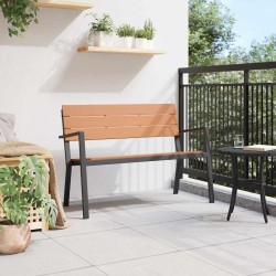 Banc de jardin en acier et WPC marron et noir 