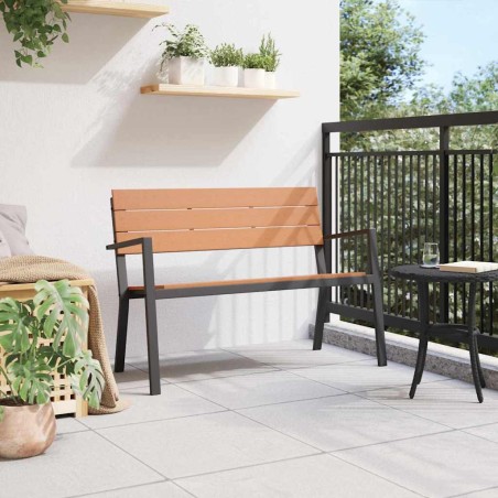 Banc de jardin en acier et WPC marron et noir 