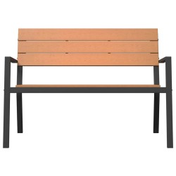 Banc de jardin en acier et WPC marron et noir 