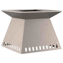 brasero 60x60x50 cm acier patiné 