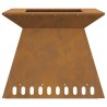 brasero 60x60x50 cm acier patiné 