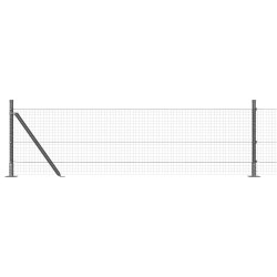 Grillage soudé avec 13 poteaux flanchés Gris 0,6x25 m Acier 