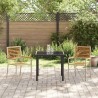 Chaises de jardin empilables - Set de 2 en poly rattan beige. 