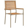 Chaises de jardin empilables - Set de 2 en poly rattan beige. 