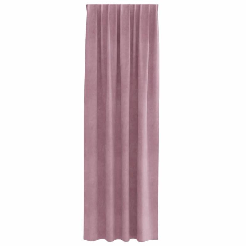 Rideaux occultants avec bande supérieure 2 pcs en velours rose foncé 