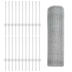 Poteaux de clôture 11 pcs U-Channel 60 cm Acier galvanisé 