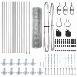 Set de poteaux de clôture Pack de 2 Acier galvanisé 25 x 0.5 m 