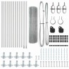 Set de poteaux de clôture Pack de 2 Acier galvanisé 25 x 0.5 m 