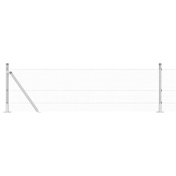 Set de poteaux de clôture Pack de 2 Acier galvanisé 25 x 0.5 m 