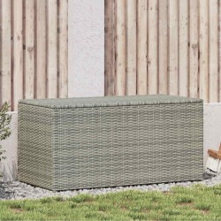Boîte de rangement de jardin résine tressée 100x50x50 cm gris 