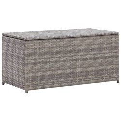 Boîte de rangement de jardin résine tressée 100x50x50 cm gris 