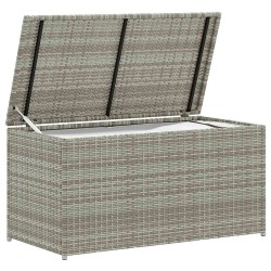 Boîte de rangement de jardin résine tressée 100x50x50 cm gris 