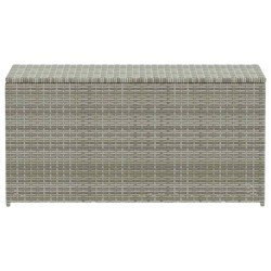 Boîte de rangement de jardin résine tressée 100x50x50 cm gris 