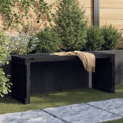 Banc de jardin extensible noir 212,5x40,5x45 cm bois massif pin 