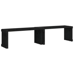 Banc de jardin extensible noir 212,5x40,5x45 cm bois massif pin 