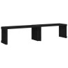 Banc de jardin extensible noir 212,5x40,5x45 cm bois massif pin 