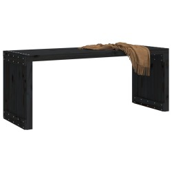 Banc de jardin extensible noir 212,5x40,5x45 cm bois massif pin 