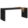 Banc de jardin extensible noir 212,5x40,5x45 cm bois massif pin 