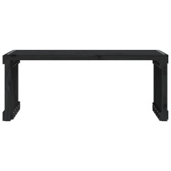 Banc de jardin extensible noir 212,5x40,5x45 cm bois massif pin 