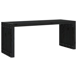 Banc de jardin extensible noir 212,5x40,5x45 cm bois massif pin 