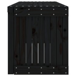 Banc de jardin extensible noir 212,5x40,5x45 cm bois massif pin 