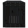 Banc de jardin extensible noir 212,5x40,5x45 cm bois massif pin 