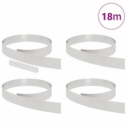 Bordure de jardin 4 pcs Argent 450 x 10 cm Acier inoxydable 