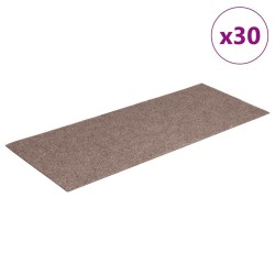 Tapis d'escalier autocollants 30 pièces 60 x 25 cm Marron clair Rectangulaire 