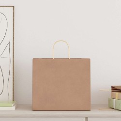Sacs en papier 50 pcs avec poignées marron 32x22x28 cm 