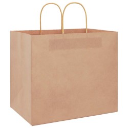 Sacs en papier 50 pcs avec poignées marron 32x22x28 cm 