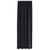 Rideaux occultants avec bande supérieure 2 pcs en velours noir 