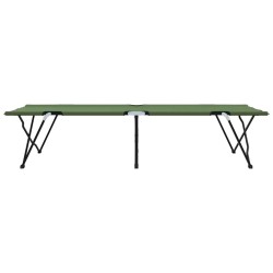 Literie de jardin pliable avec sacs de transport, 2 pièces, vert armée, en tissu Oxford 600D. 