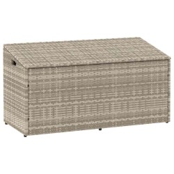 Boîte de rangement de jardin gris clair 110x50x58 cm rotin 