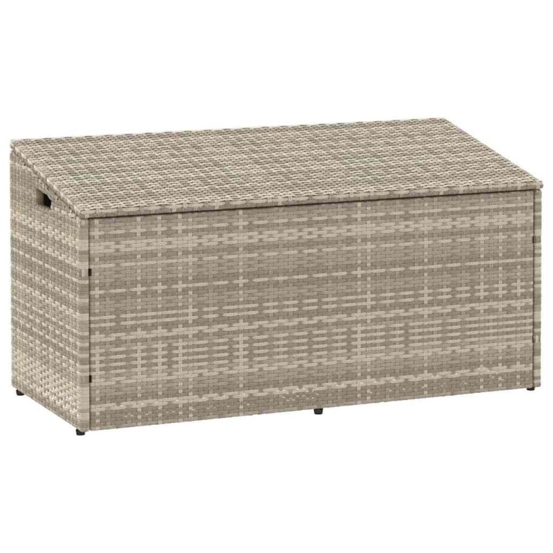 Boîte de rangement de jardin gris clair 110x50x58 cm rotin 