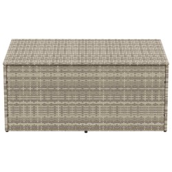 Boîte de rangement de jardin gris clair 110x50x58 cm rotin 