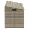 Boîte de rangement de jardin gris clair 110x50x58 cm rotin 