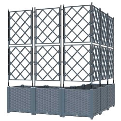 Jardinier avec Treillis 5 pcs Gris Clair 120x120x143 cm 