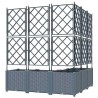 Jardinier avec Treillis 5 pcs Gris Clair 120x120x143 cm 