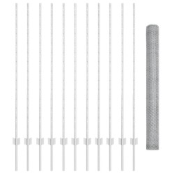Poteaux de Clôture 22 pcs U-Channel 140 cm Acier Galvanisé 