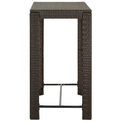 Table de bar de jardin Marron 100x60,5x110,5 cm Résine tressée 
