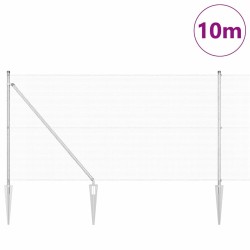 Ensemble de poteaux de clôture 2 pièces Acier galvanisé 10 x 1 m 