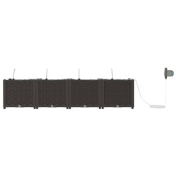 Jardinières de jardin 1 pc Marron 160 x 40 x 37.5 cm Plastique 