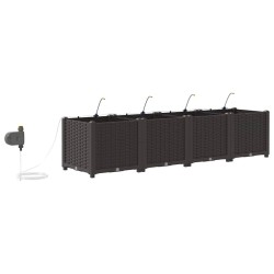 Jardinières de jardin 1 pc Marron 160 x 40 x 37.5 cm Plastique 
