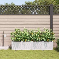 Jardinières de jardin 1 pc Blanc 160 x 40 x 37.5 cm Plastique 
