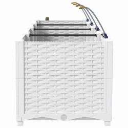 Jardinières de jardin 1 pc Blanc 160 x 40 x 37.5 cm Plastique 