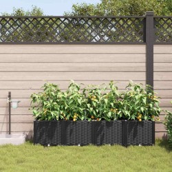 Jardinières de jardin 1 pc Noir 160 x 40 x 37.5 cm Plastique 