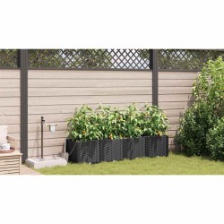 Jardinières de jardin 1 pc Noir 160 x 40 x 37.5 cm Plastique 